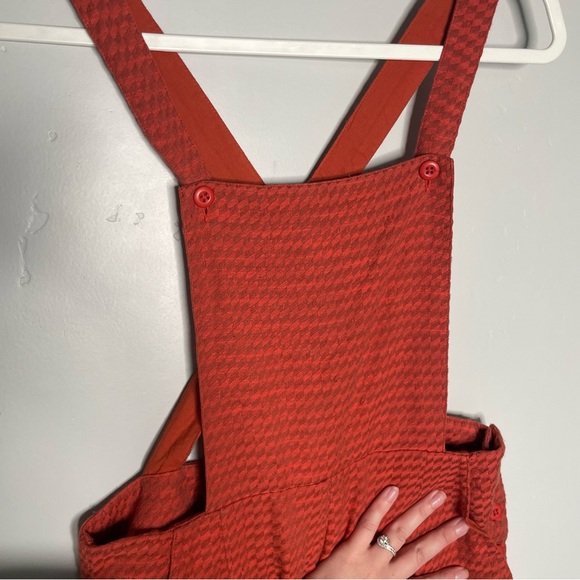 Ace & Jig Auggie Overalls Small Orange Houndstooth Checkered - Picture 7 of 13